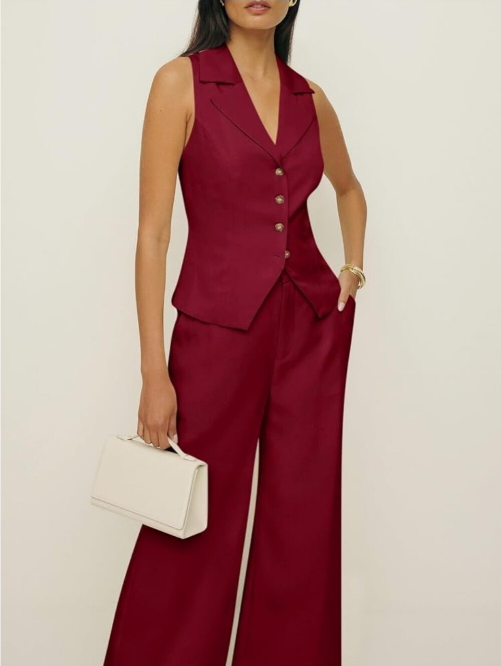 2pcs Outfits, Vest And Pant Suits Set, Casual, Business, Work Office, Travel